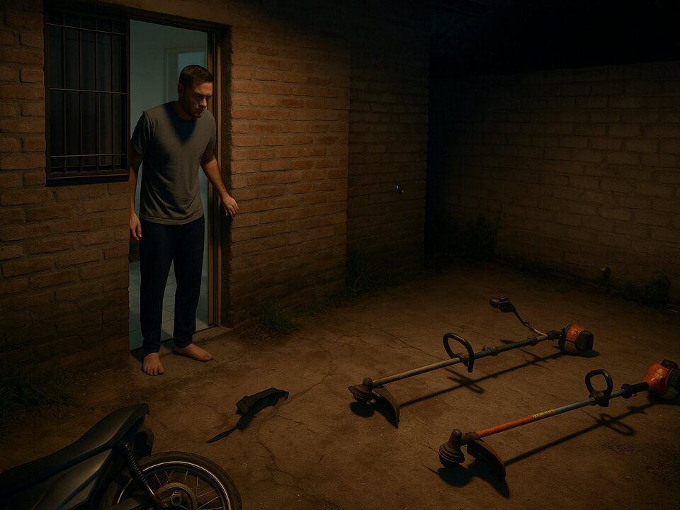 Mientras dormía le robaron la moto y herramientas