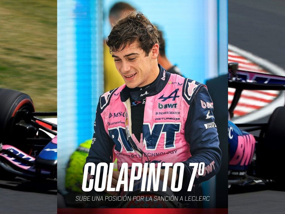 Colapinto asciende al séptimo puesto en Miami tras sanción a Leclerc